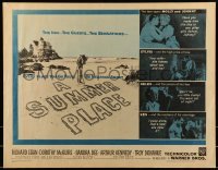 2j901 SUMMER PLACE 1/2sh R1963 Sandra Dee & Troy Donahue in young lovers classic, cool cast montage!