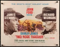 2j943 TWO RODE TOGETHER 1/2sh 1961 John Ford, cowboys James Stewart & Richard Widmark, violent hour!