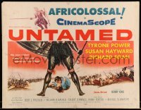 2j945 UNTAMED 1/2sh 1955 Tyrone Power & Susan Hayward, Africolossal!