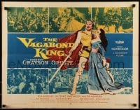 2j948 VAGABOND KING 1/2sh 1956 Michael Curtiz, art of pretty Kathryn Grayson & Oreste w/ sword!