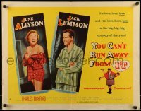 2j990 YOU CAN'T RUN AWAY FROM IT style B 1/2sh 1956 Lemmon & Allyson in It Happened One Night remake