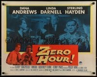 2j999 ZERO HOUR 1/2sh 1957 Dana Andrews, Linda Darnell, Sterling Hayden, yellow border design!