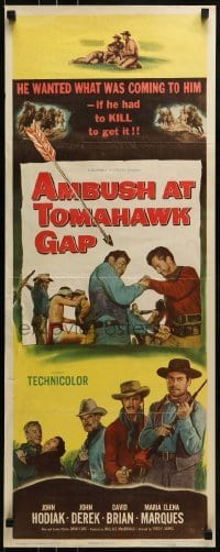 2j018 AMBUSH AT TOMAHAWK GAP insert 1953 John Hodiak, John Derek, one man against the West!