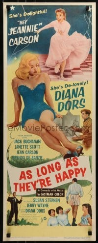2j023 AS LONG AS THEY'RE HAPPY insert 1957 art of Diana Dors, Janette Scott, Jean Carson!
