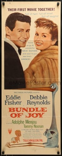 2j069 BUNDLE OF JOY insert 1957 Debbie Reynolds, Eddie Fisher, Adolphe Menjou, Tommy Noonan!