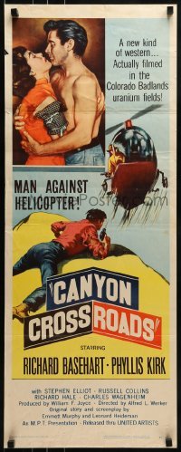 2j075 CANYON CROSSROADS insert 1955 man against helicopter for nature's top secret uranium!