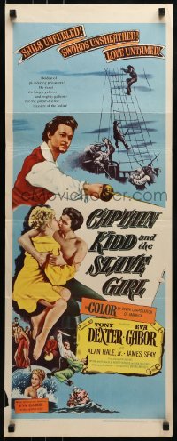 2j078 CAPTAIN KIDD & THE SLAVE GIRL insert 1954 pirates, sails unfurled, love untamed!