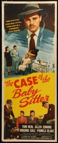 2j083 CASE OF THE BABY SITTER insert 1947 Neal, murder stalked the nursery w/diamonds as pay-off!