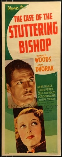 2j084 CASE OF THE STUTTERING BISHOP insert 1937 Donald Woods as Perry Mason w/ Ann Dvorak, rare!