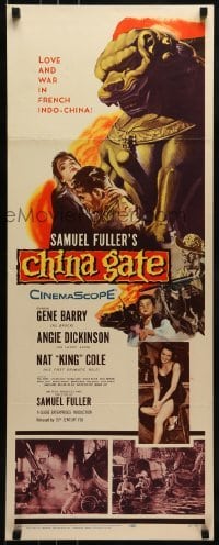 2j090 CHINA GATE insert 1957 Samuel Fuller, Angie Dickinson, Gene Barry, Nat King Cole!