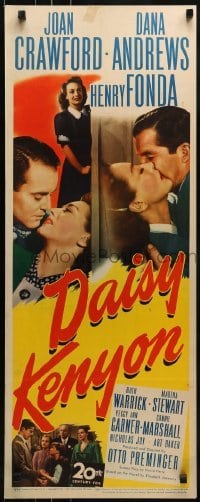2j111 DAISY KENYON insert 1947 Joan Crawford, Henry Fonda, Dana Andrews, directed by Otto Preminger!