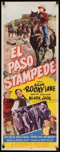 2j131 EL PASO STAMPEDE insert 1953 cowboy Allan Rocky Lane & his stallion Black Jack!