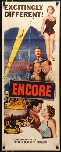 2j132 ENCORE insert 1952 W. Somerset Maugham, best art of sexy blonde performer Glynis Johns!