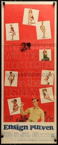 2j133 ENSIGN PULVER insert 1964 artwork of Robert Walker & sexy pin-up girls, Mister Roberts!