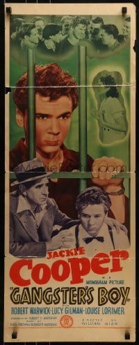 2j156 GANGSTER'S BOY insert 1938 great images of Jackie Cooper & Robert Warwick behind bars!