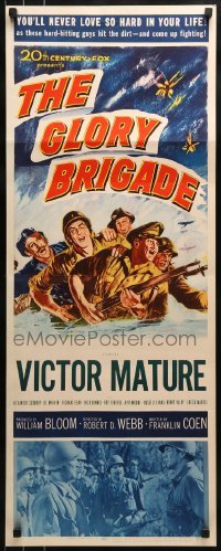 2j162 GLORY BRIGADE insert 1953 cool artwork of Victor Mature & soldiers in Korean War!