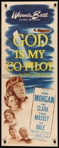 2j163 GOD IS MY CO-PILOT insert 1945 Dane Clark & Dennis Morgan as World War II Flying Tigers!