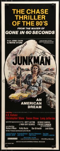 2j221 JUNKMAN insert 1982 junk cars to movie stars, over 150 cars destroyed, cool art by Jensen!