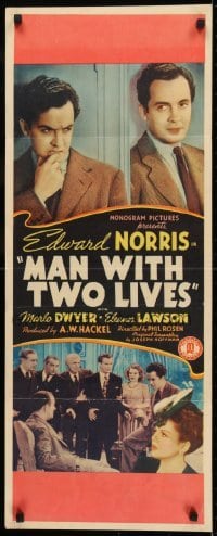 2j286 MAN WITH TWO LIVES insert 1942 killer's soul reincarnates in body of man who is revived, rare!