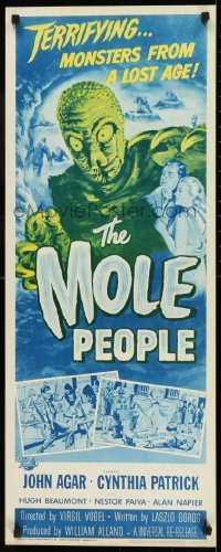 2j306 MOLE PEOPLE insert R1964 from a lost age, horror crawls from the depths of the Earth!