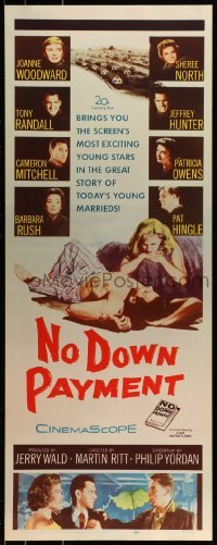 2j324 NO DOWN PAYMENT insert 1957 Joanne Woodward, daring art of unfaithful sexy suburban couple!