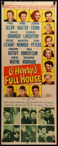 2j326 O HENRY'S FULL HOUSE insert 1952 young Marilyn Monroe, Fred Allen, Anne Baxter, Jeanne Crain!