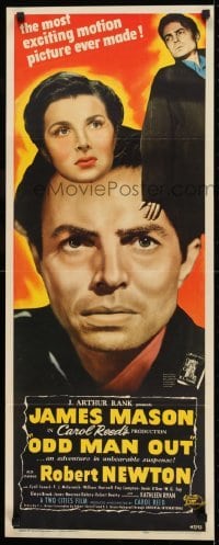 2j327 ODD MAN OUT insert 1947 James Mason is a man on the run, Kathleen Ryan, directed by Carol Reed