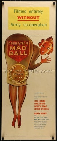 2j331 OPERATION MAD BALL insert 1957 screwball comedy filmed entirely without Army co-operation!