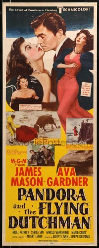 2j334 PANDORA & THE FLYING DUTCHMAN insert 1951 great images of James Mason & sexy Ava Gardner!