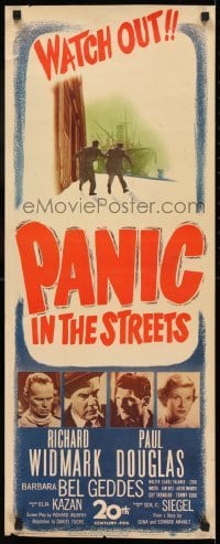 2j335 PANIC IN THE STREETS insert 1950 Richard Widmark, Jack Palance, Elia Kazan film noir!