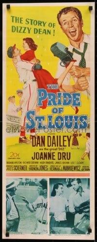 2j343 PRIDE OF ST. LOUIS insert 1952 Dan Dailey as Cardinals baseball player Dizzy Dean!