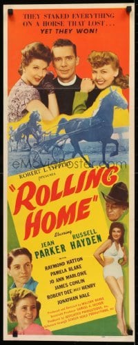 2j362 ROLLING HOME insert 1947 Jean Parker, Russell Hayden, from the heart of America!