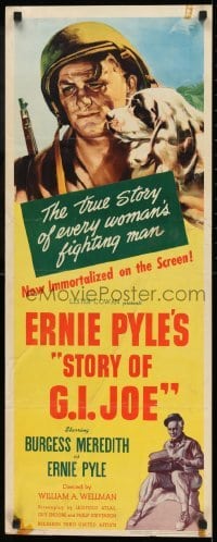2j412 STORY OF G.I. JOE insert 1945 William Wellman, Burgess Meredith as journalist Ernie Pyle!