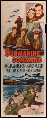 2j419 SUBMARINE COMMAND insert 1951 William Holden, Nancy Olson, William Bendix, Don Taylor!
