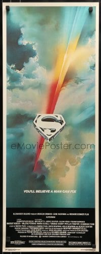 2j425 SUPERMAN insert 1978 comic book hero Christopher Reeve, Gene Hackman, Bob Peak art!