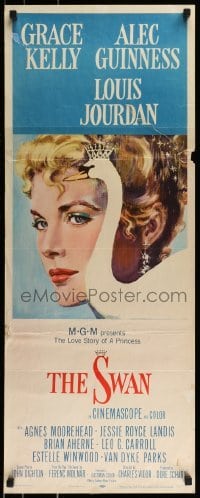 2j427 SWAN insert 1956 wonderful close up artwork of beautiful Grace Kelly by Monet!