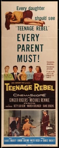 2j432 TEENAGE REBEL insert 1956 Rennie sends daughter to mom Ginger Rogers so he can have fun!