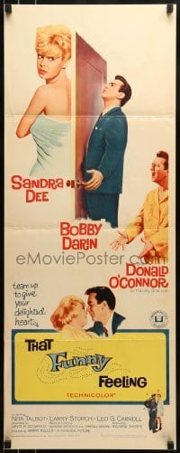 2j434 THAT FUNNY FEELING insert 1965 sexy Sandra Dee in towel, Bobby Darin, Donald O'Connor!