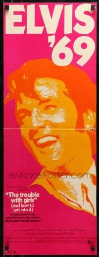 2j451 TROUBLE WITH GIRLS insert 1969 great gigantic close up art of smiling Elvis Presley!