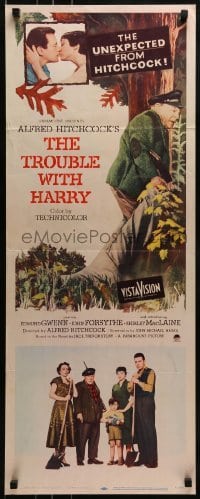 2j452 TROUBLE WITH HARRY insert 1955 Alfred Hitchcock, Edmund Gwenn, Forsythe & Shirley MacLaine!