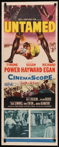 2j464 UNTAMED insert 1955 Tyrone Power & Susan Hayward in Africa with natives!