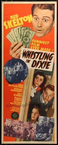 2j479 WHISTLING IN DIXIE insert 1942 Red Skelton w/money, Ann Rutherford & Diana Lewis!