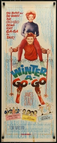 2j482 WINTER A GO-GO insert 1965 ski buffs & ski babes on the go-go in the snow-snow!