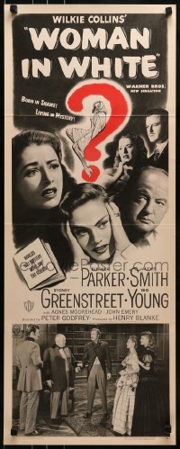 2j485 WOMAN IN WHITE insert 1948 Eleanor Parker, Alexis Smith, Sidney Greenstreet, Gig Young