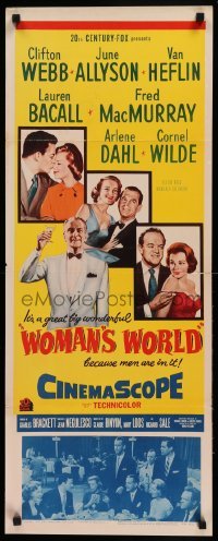 2j486 WOMAN'S WORLD insert 1954 June Allyson, Clifton Webb, Van Heflin, Bacall, MacMurray, Dahl!