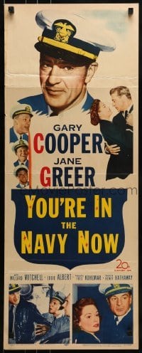 2j496 YOU'RE IN THE NAVY NOW insert 1951 officer Gary Cooper blows his top, different image!