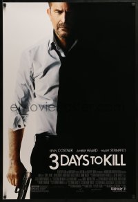 2k002 3 DAYS TO KILL advance DS 1sh 2014 image of Kevin Costner as dying Secret Service agent!