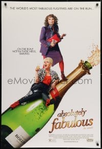 2k013 ABSOLUTELY FABULOUS: THE MOVIE DS 1sh 2016 Jennifer Saunders, Joanna Lumley, champagne bottle!