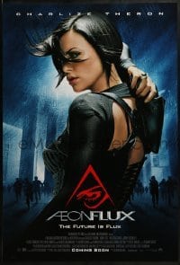 2k017 AEON FLUX advance DS 1sh 2005 sexy futuristic Charlize Theron in black outfit!