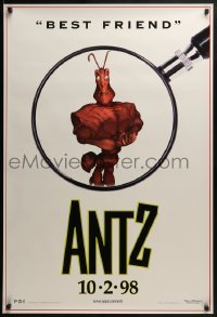 2k051 ANTZ advance 1sh 1998 Woody Allen, computer animated, Sylvester Stallone is the Best Friend!